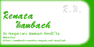 renata wambach business card